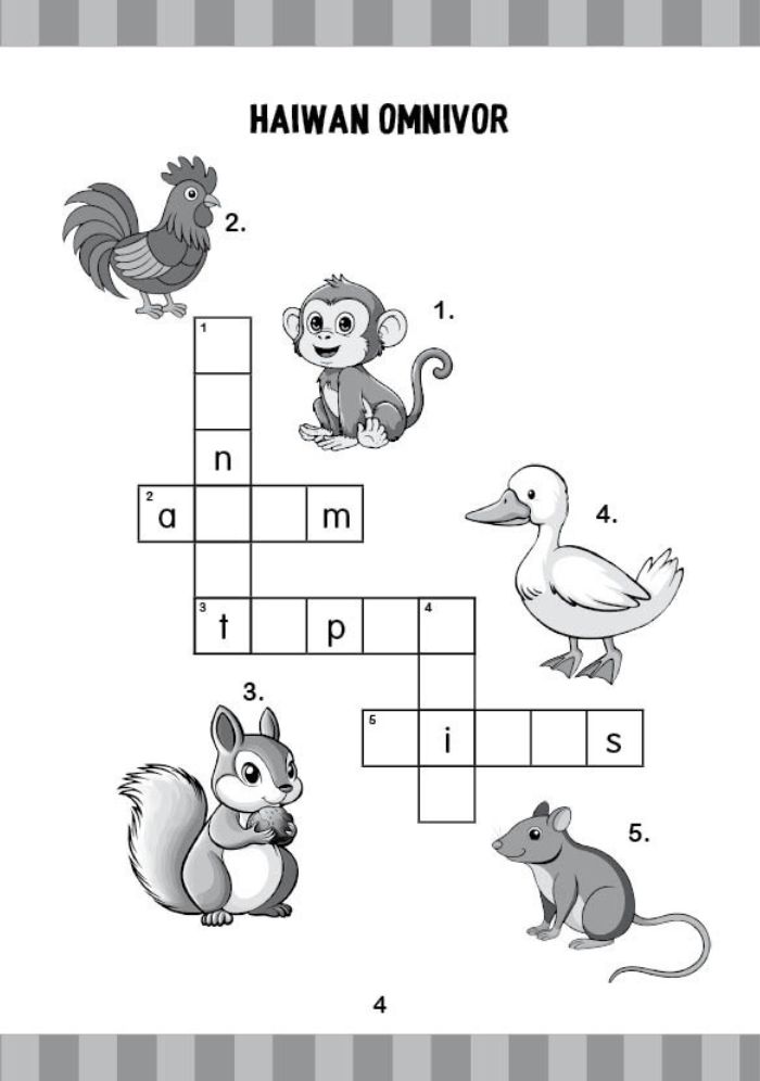 Teka Silang Kata Bergambar: Haiwan