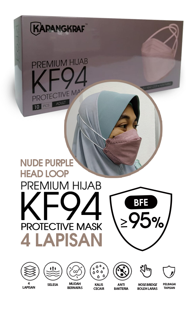 Karangkraf KF94 Face Mask 4ply (Nude Purple) (HeadLoop) - 10pcs&w=300&zc=1