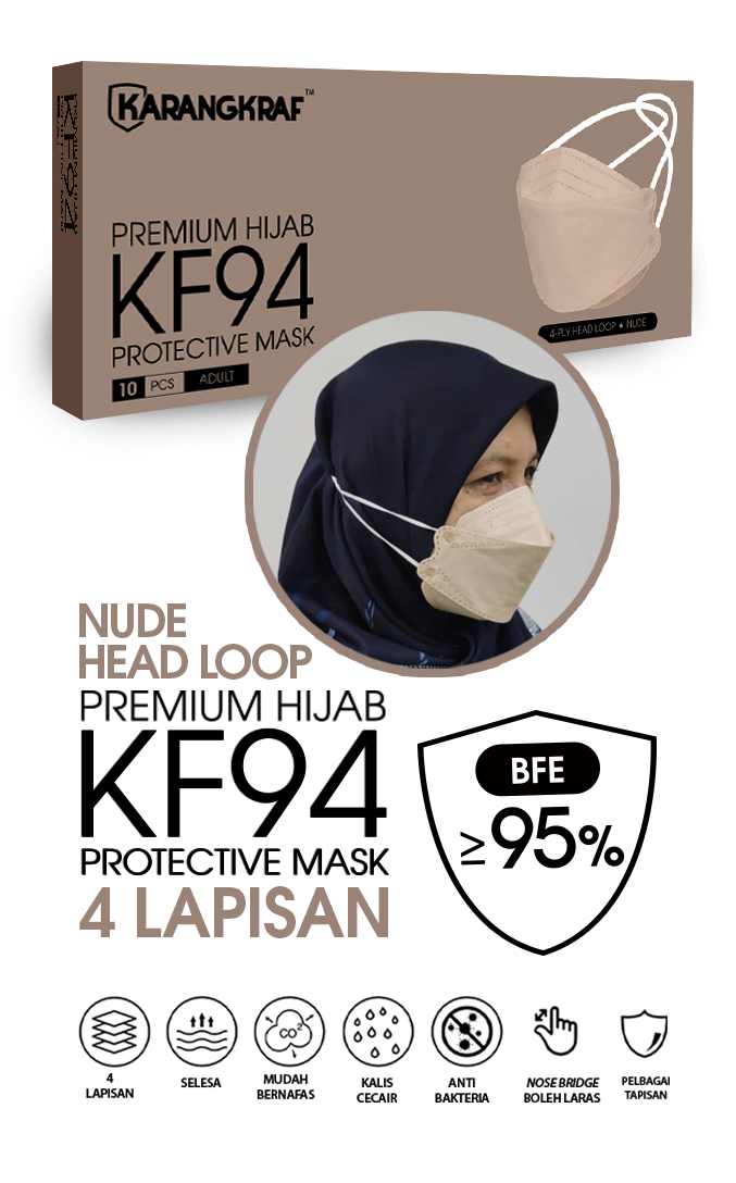 Karangkraf KF94 Face Mask 4ply (Nude) (HeadLoop) - 10pcs&w=300&zc=1