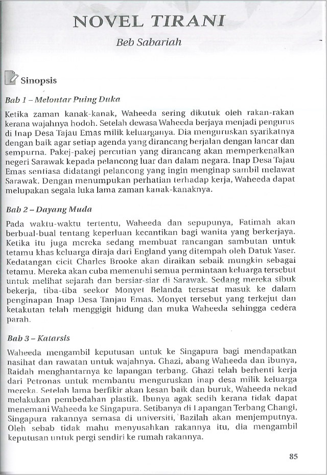 Komsas: Antologi Sejadah Rindu & Novel Tirani - Tingkatan 5