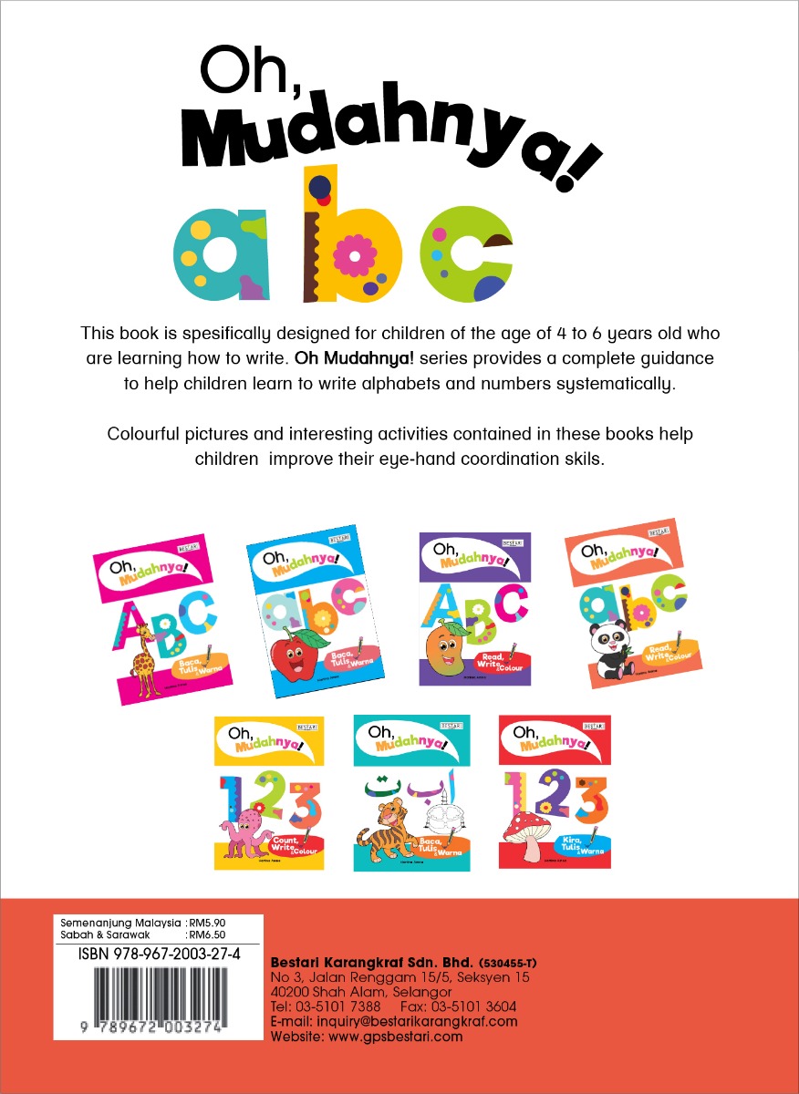 Oh, Mudahnya! abc Read, Write & Colour