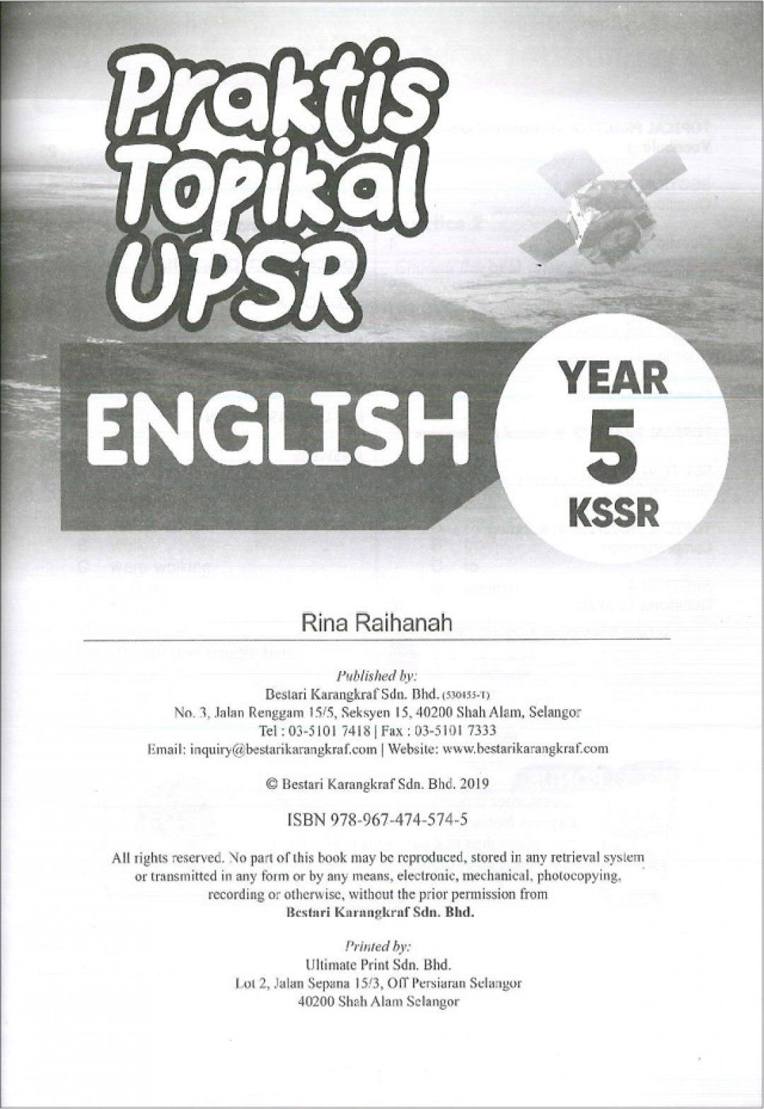 Praktis Topikal UPSR (2019) English Year 5