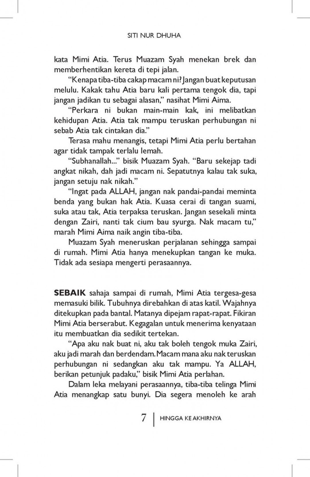Hingga Ke Akhirnya - Siti Nur Dhuha